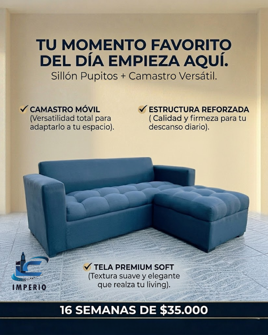 Sillon Pupitos 3 Cuerpos
