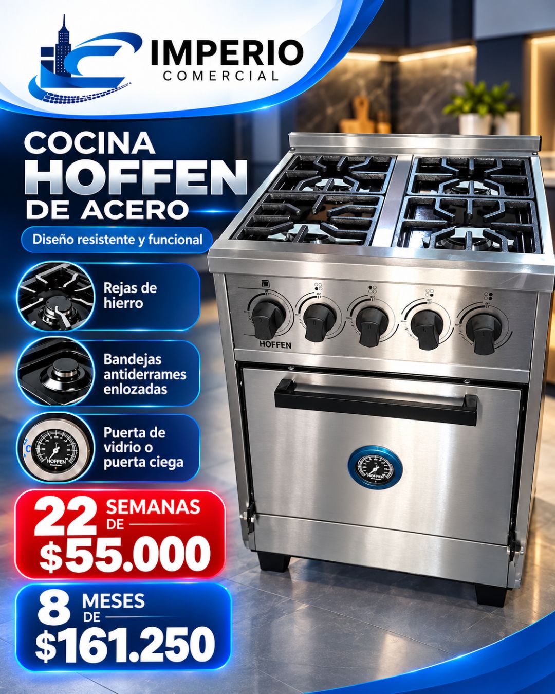 Cocina Hoffen de Acero