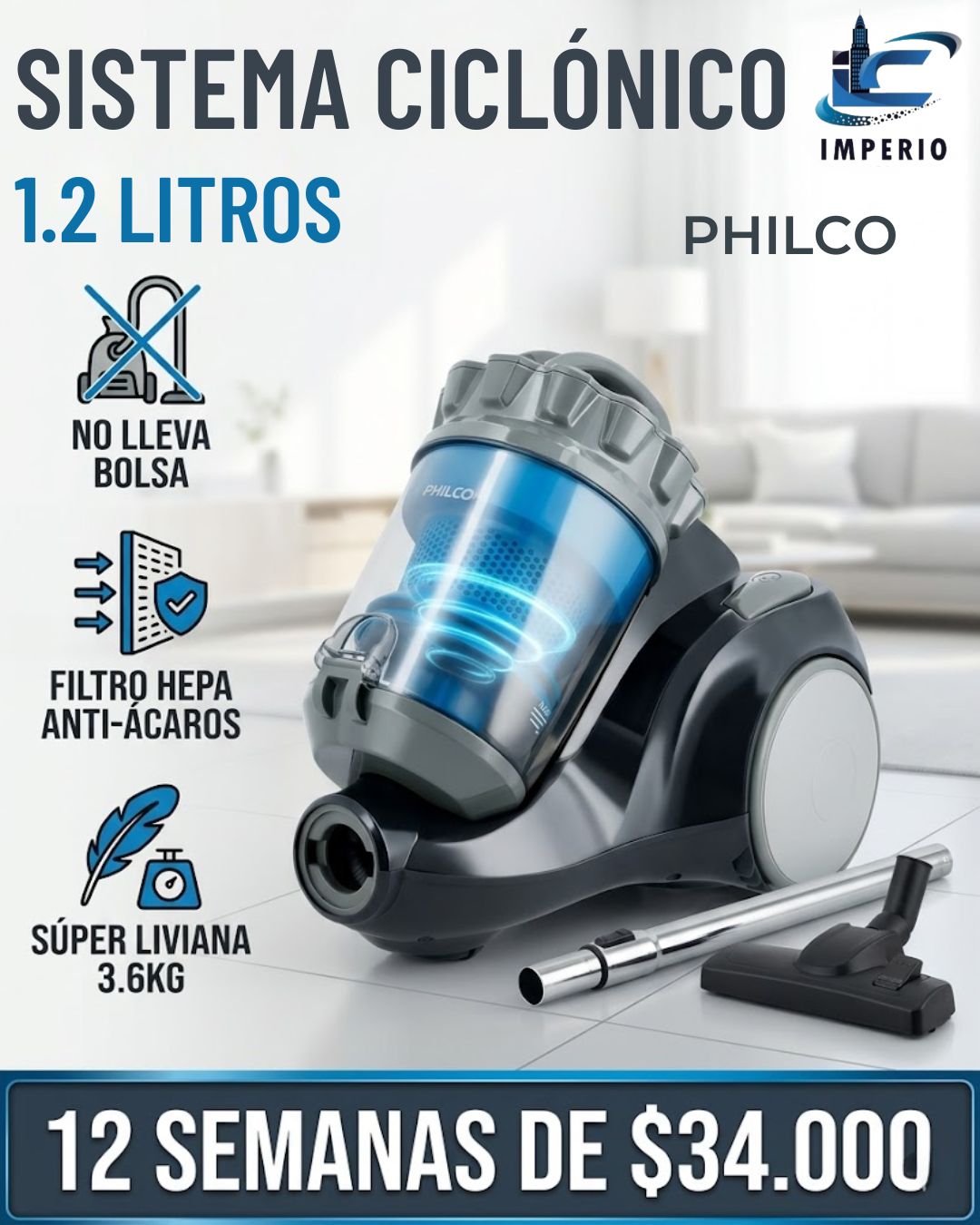 ASPIRADORA PHILC 1.2L