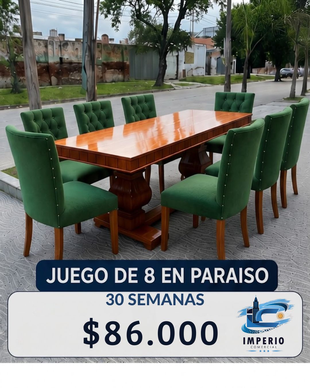 Juego Rectangular de 8 En Paraiso