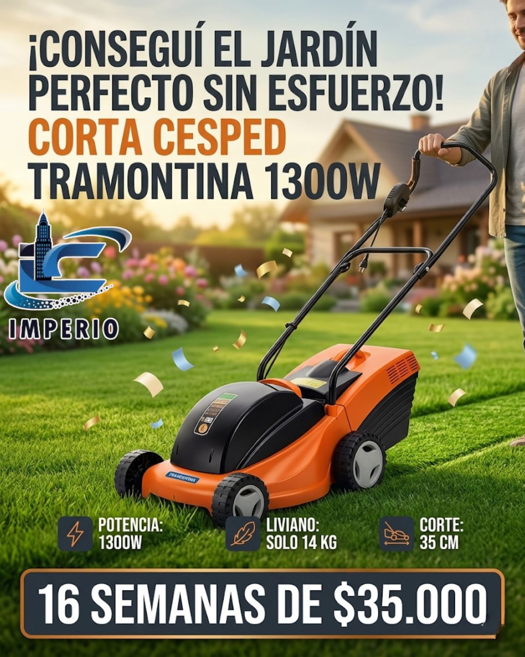 CORTA CESPED TRAMONTINA 79661/944 CE35P 1300W