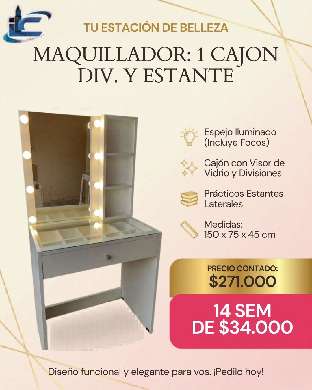 Maquillador 1 Cajon con Division
