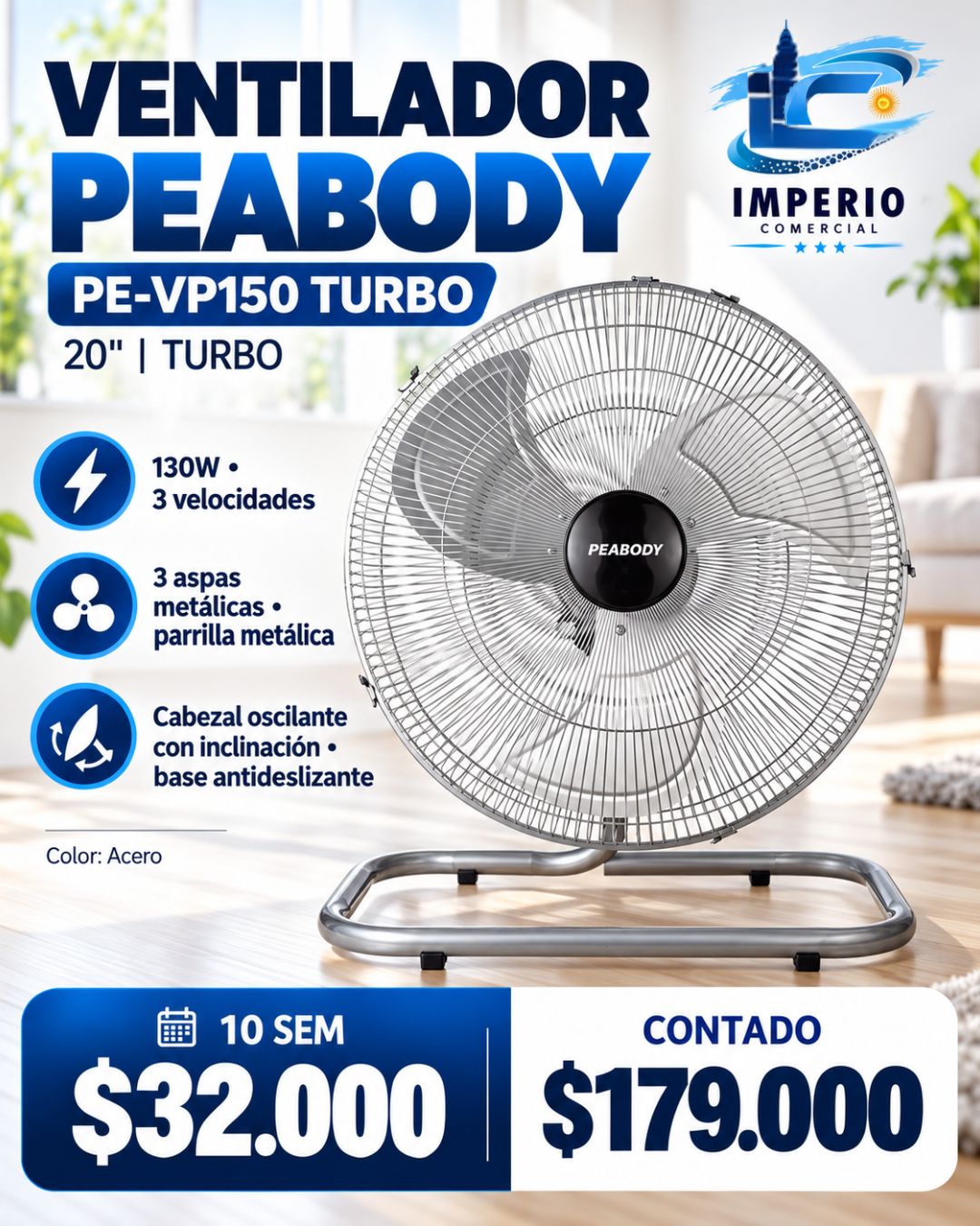 VENTILADOR LILIANA VTFM20 TURBO