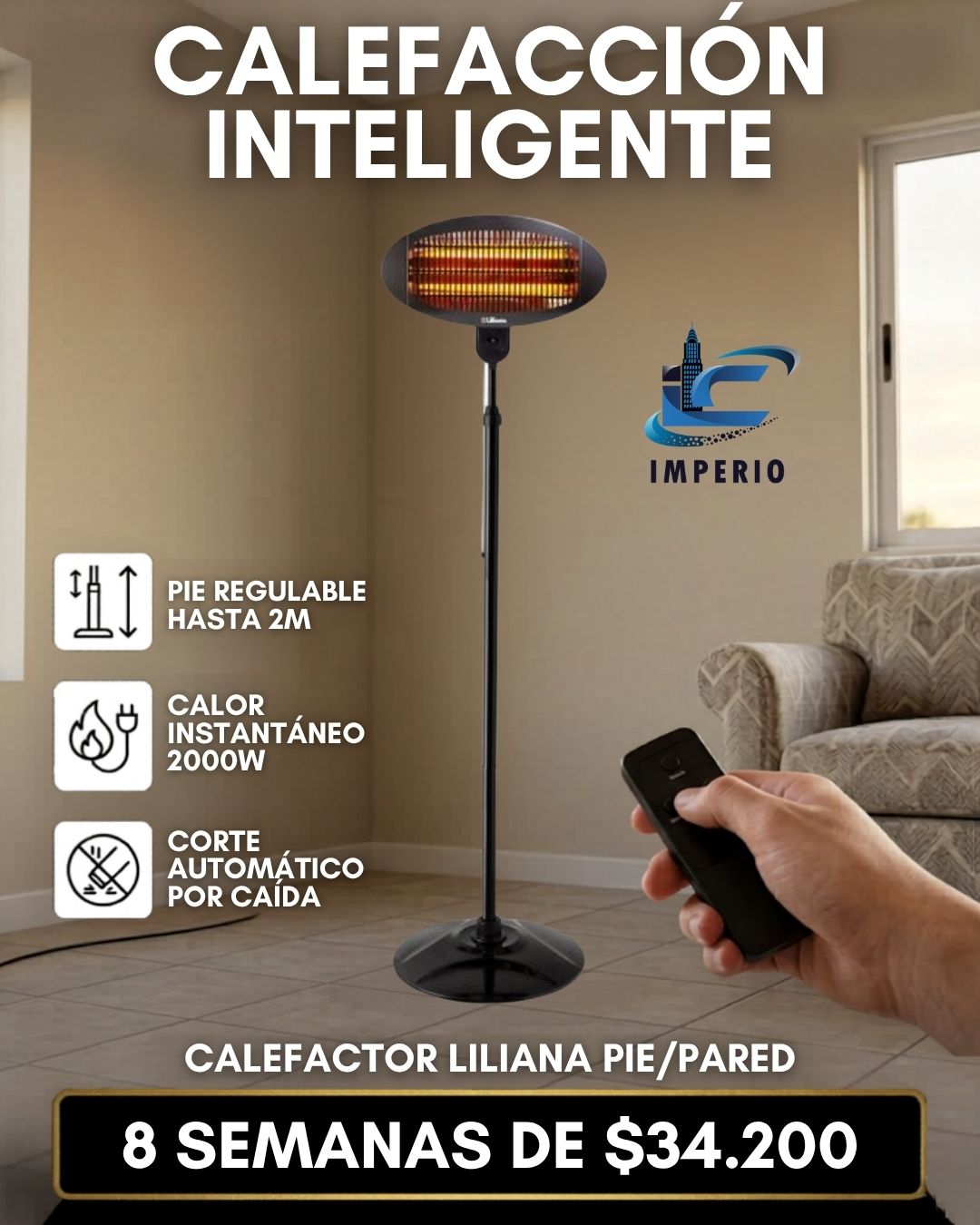 Calefactor Liliana Pie/Pared