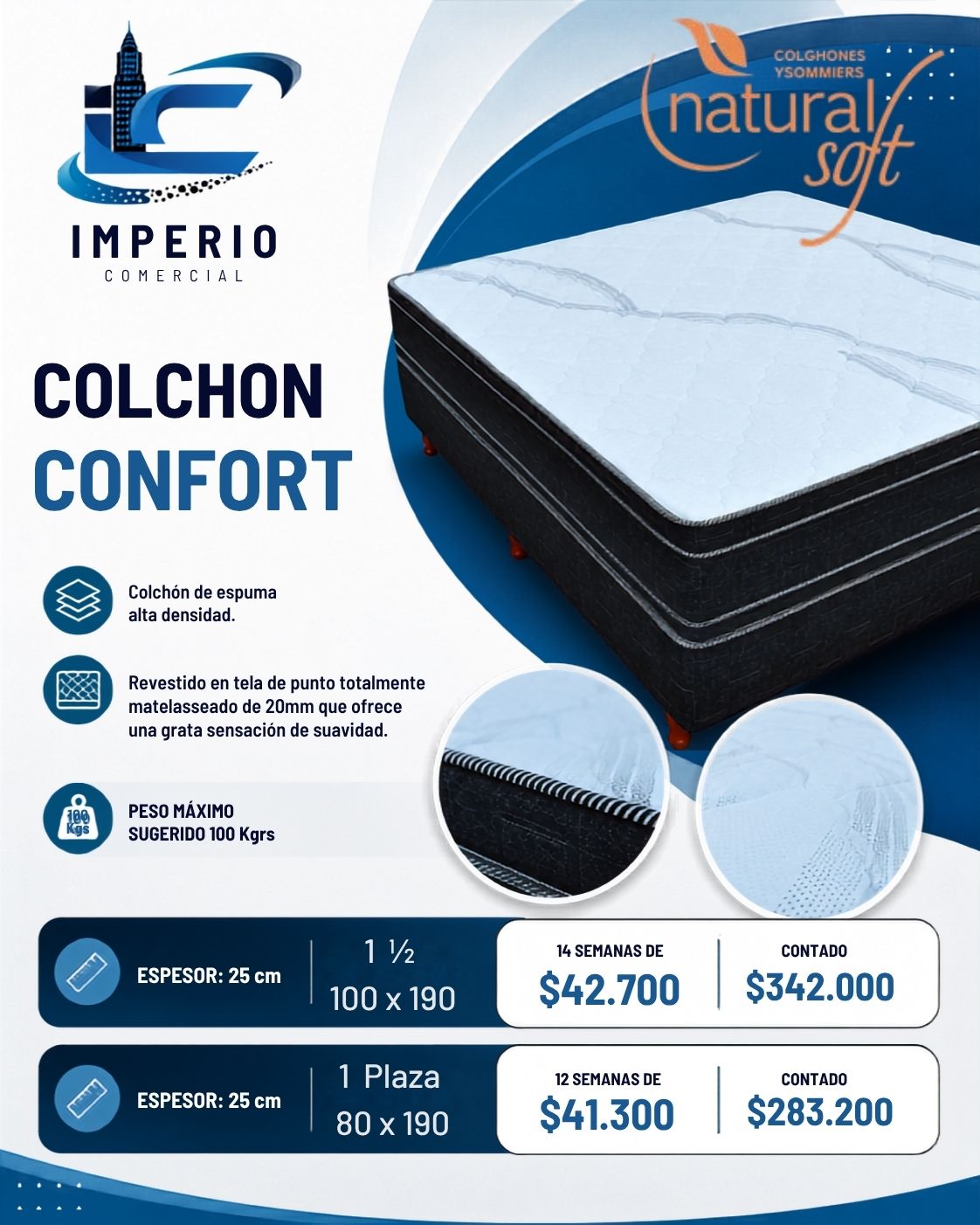 Colchones de 25 de Espesor