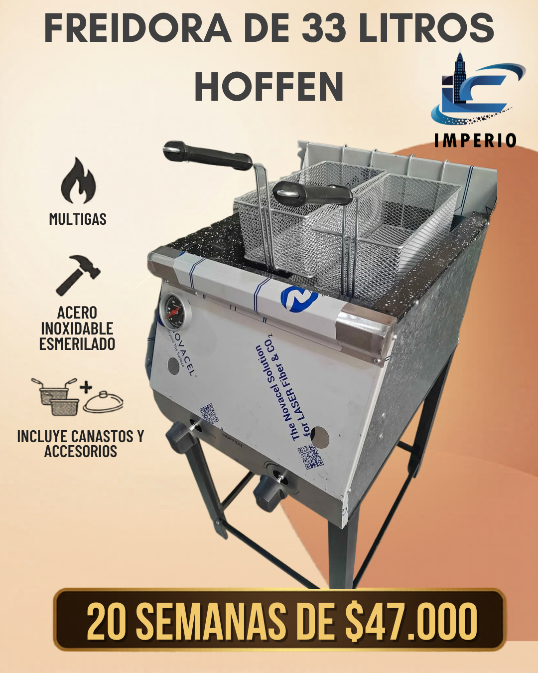 Freidora Hoffen 33 Litros