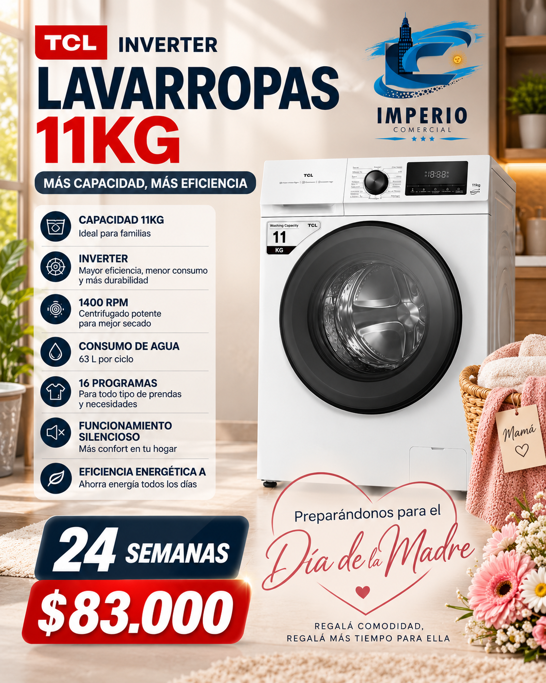 Lavarropas 11 Kg