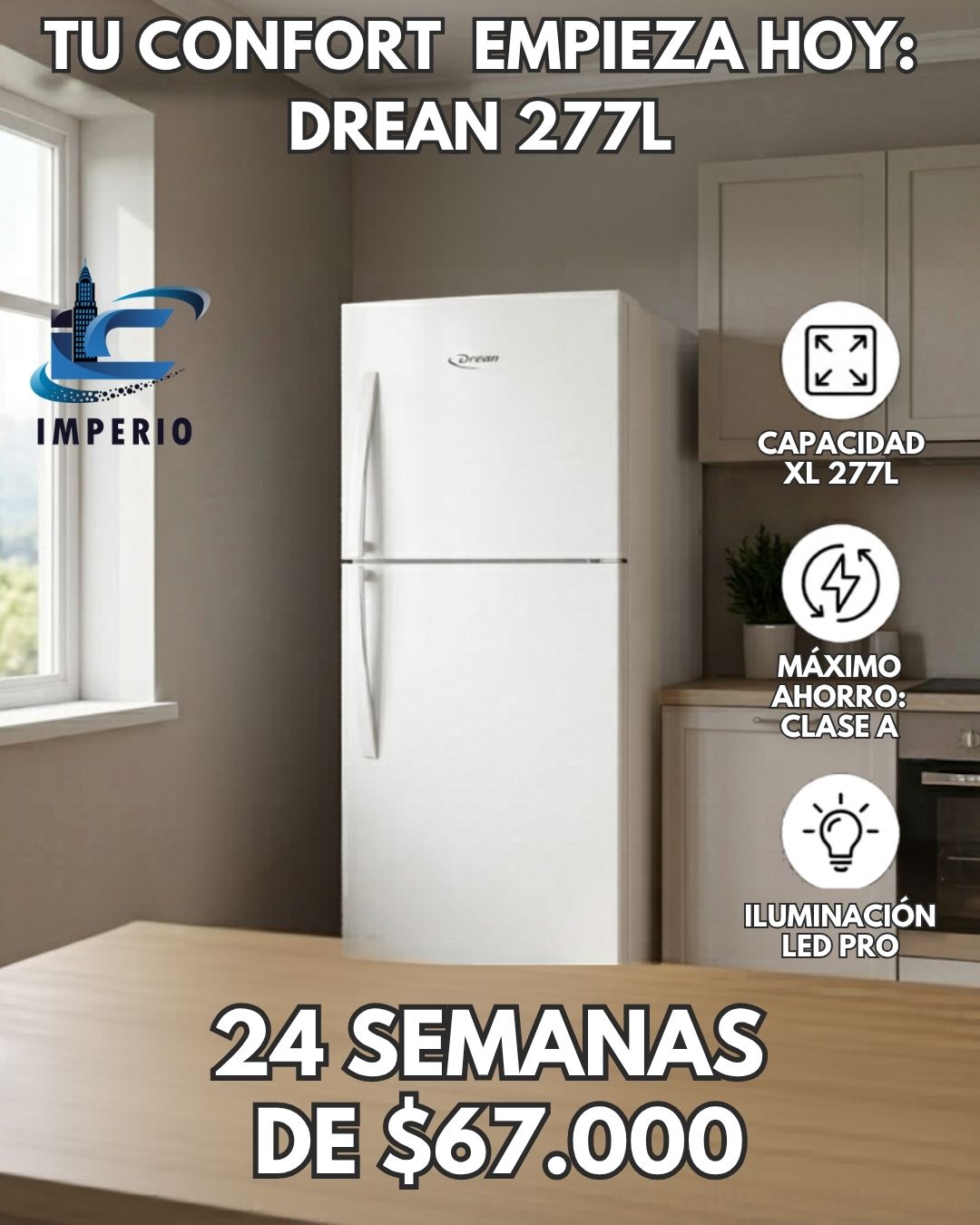HELADERA DREAN 277L
