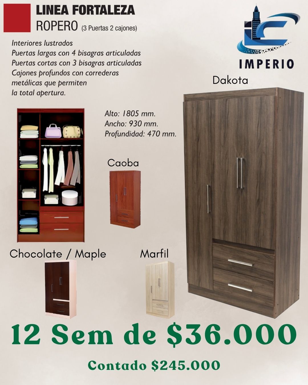 Ropero 3 Puertas