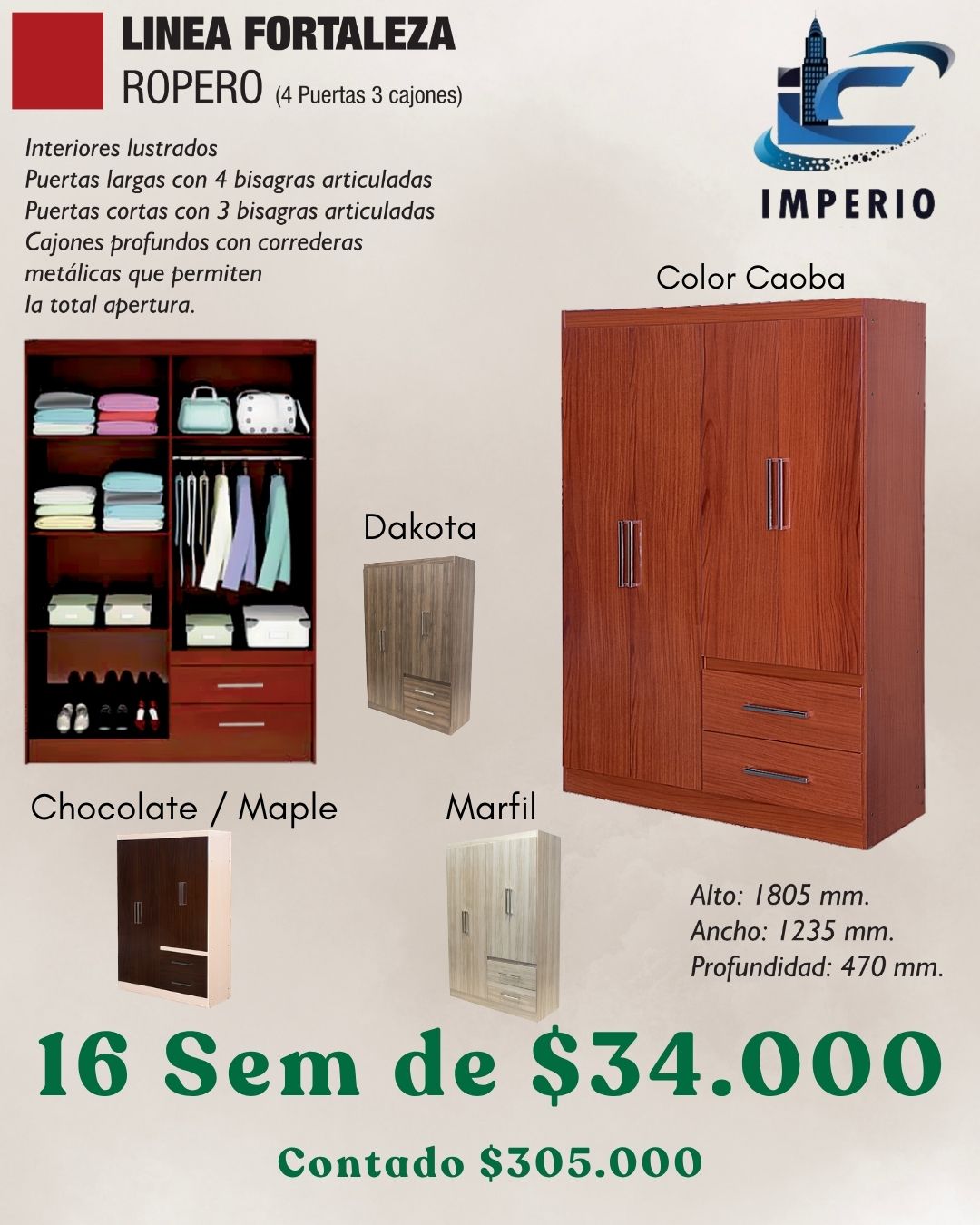 Ropero 4 Puertas