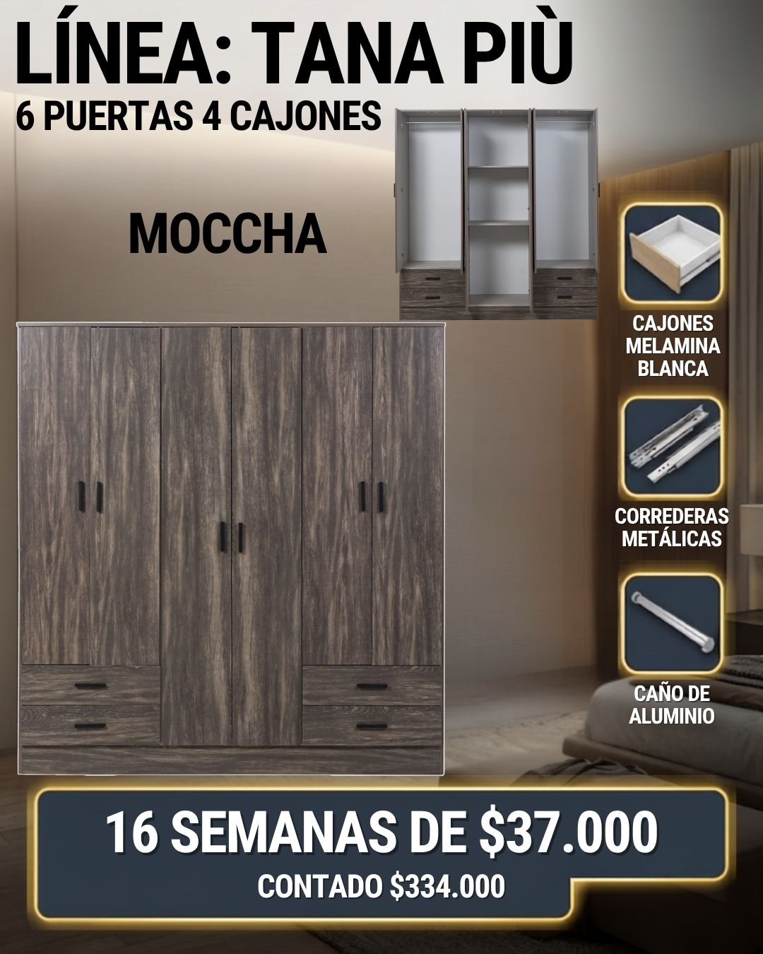 6 Puertas 4 Cajones