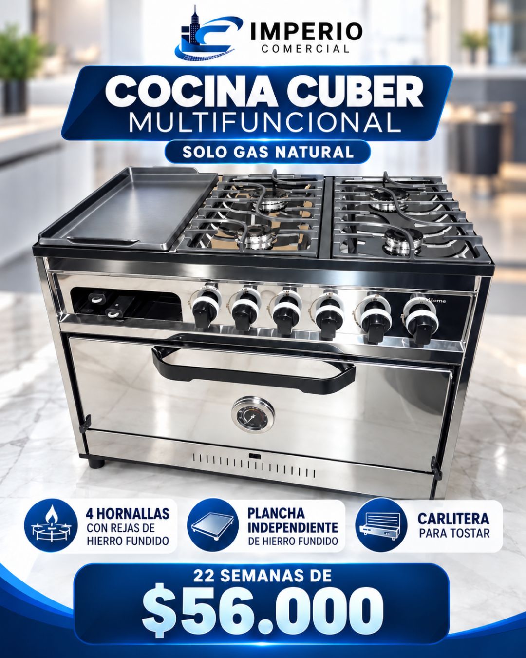 Cocina Cuber Solo Gas Natural