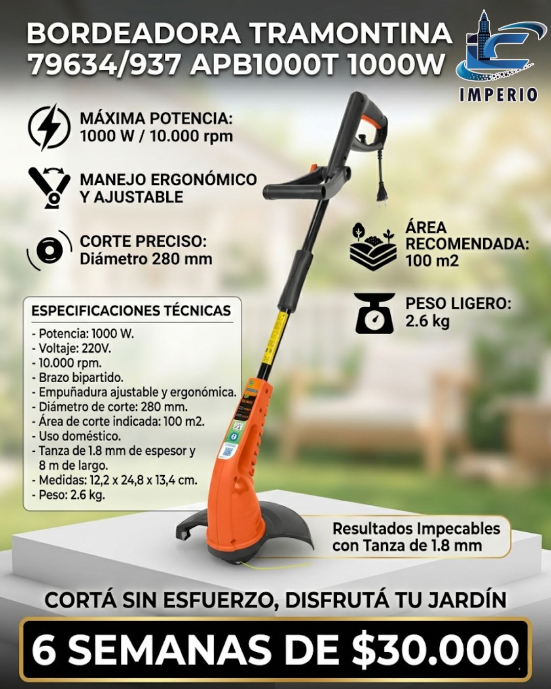 BORDEADORA TRAMONTINA  1000W