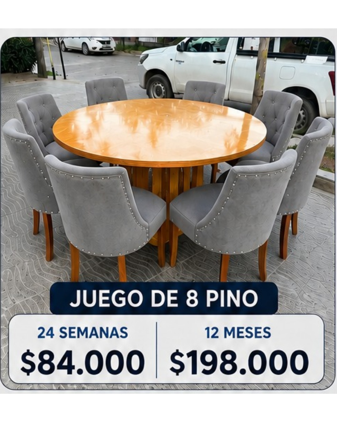 Juego de 8 Pino