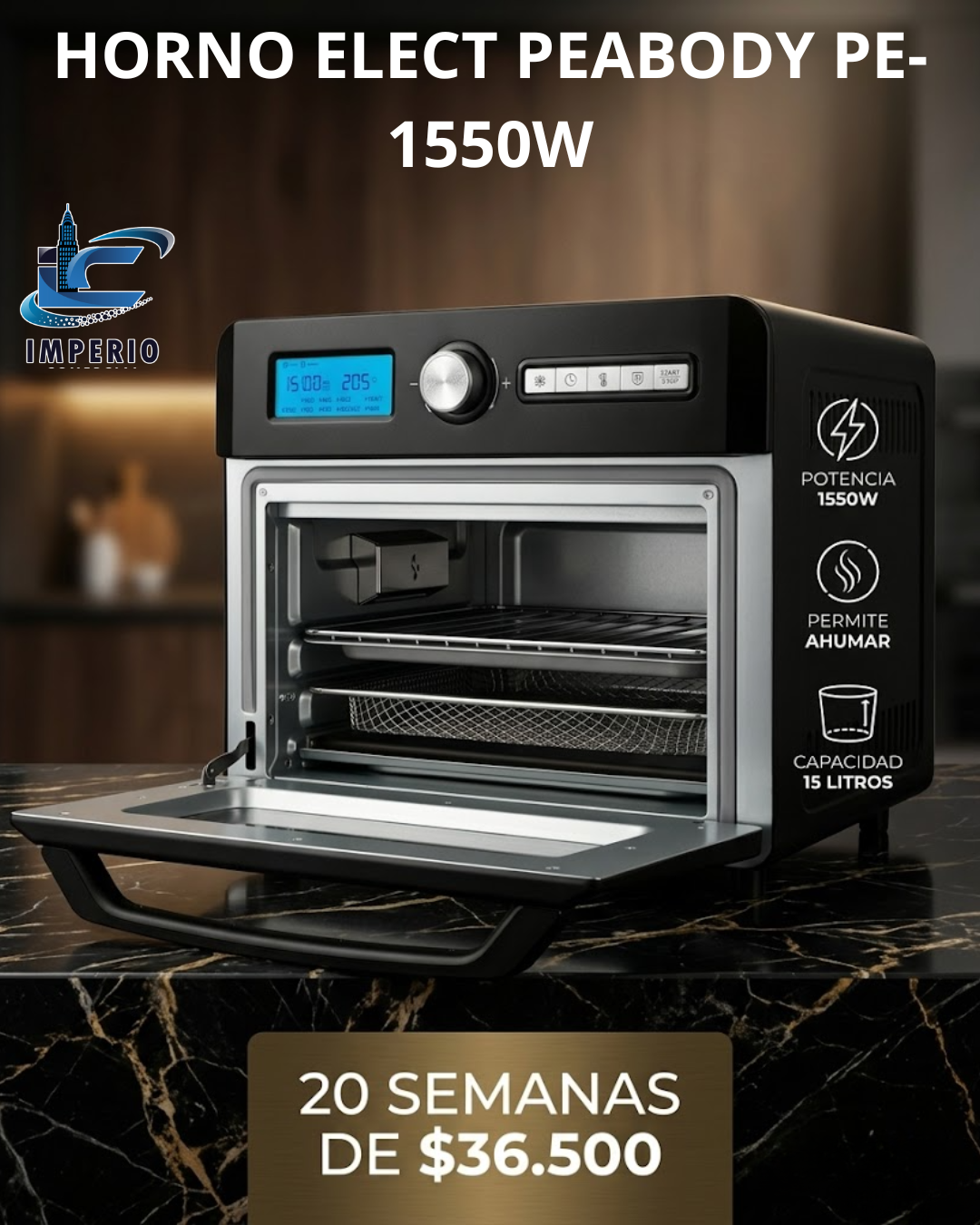 HORNO ELECTRICO PEABODY PE-HDM15N 1550W