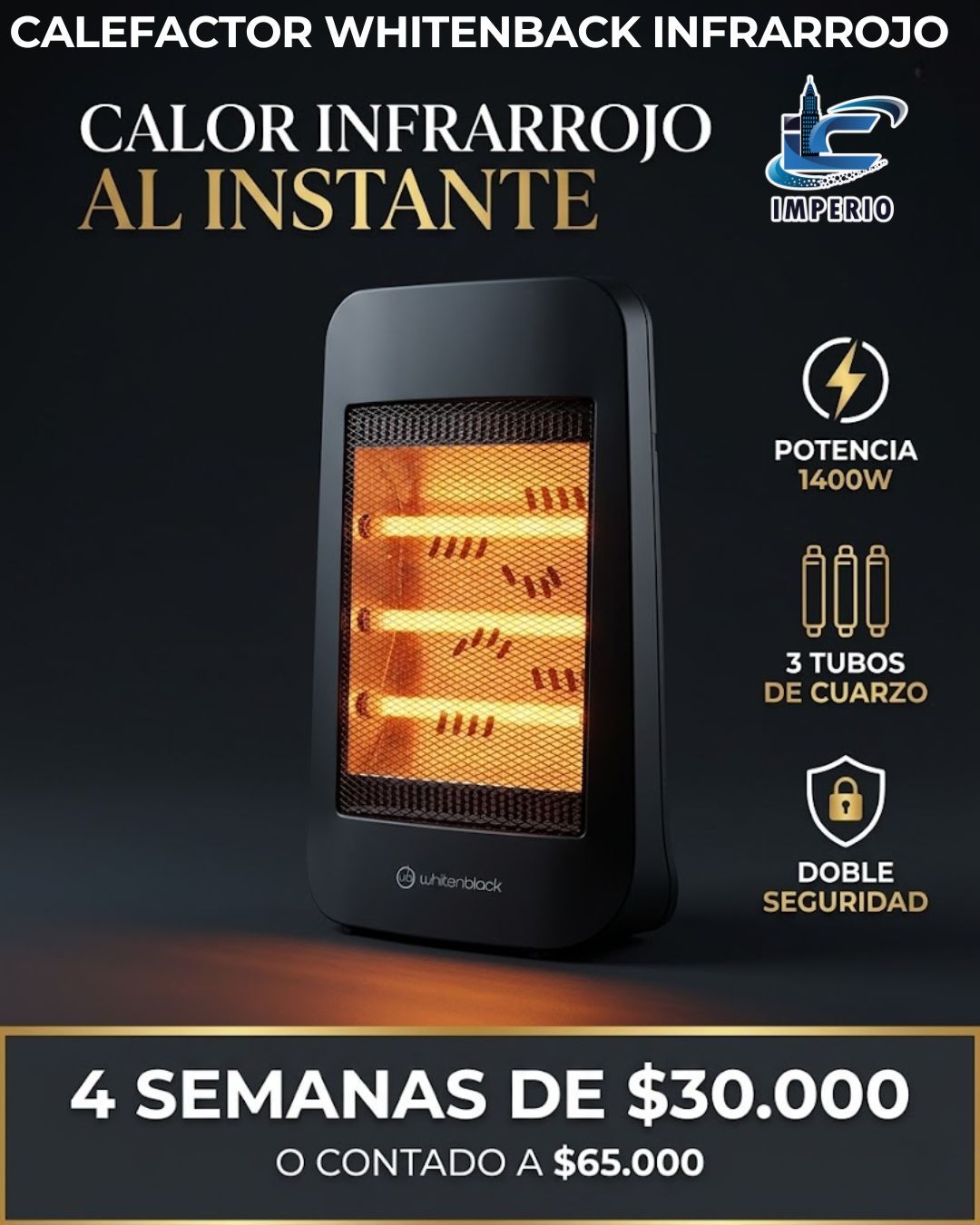 Calefactor Whitenblack Infrarrojo