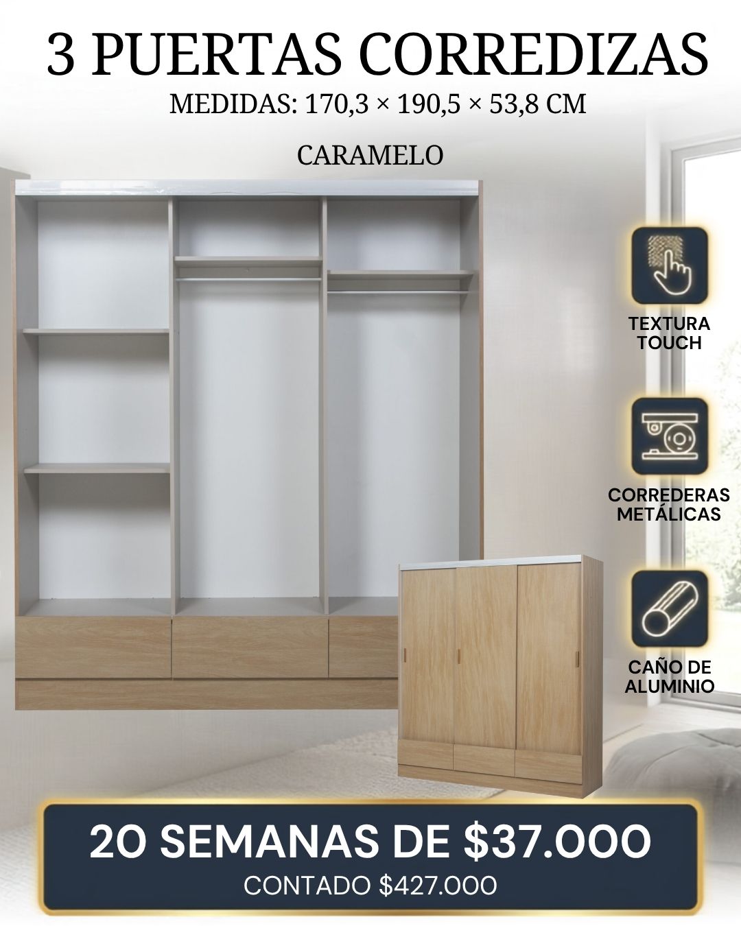 3 Puertas Corredizas