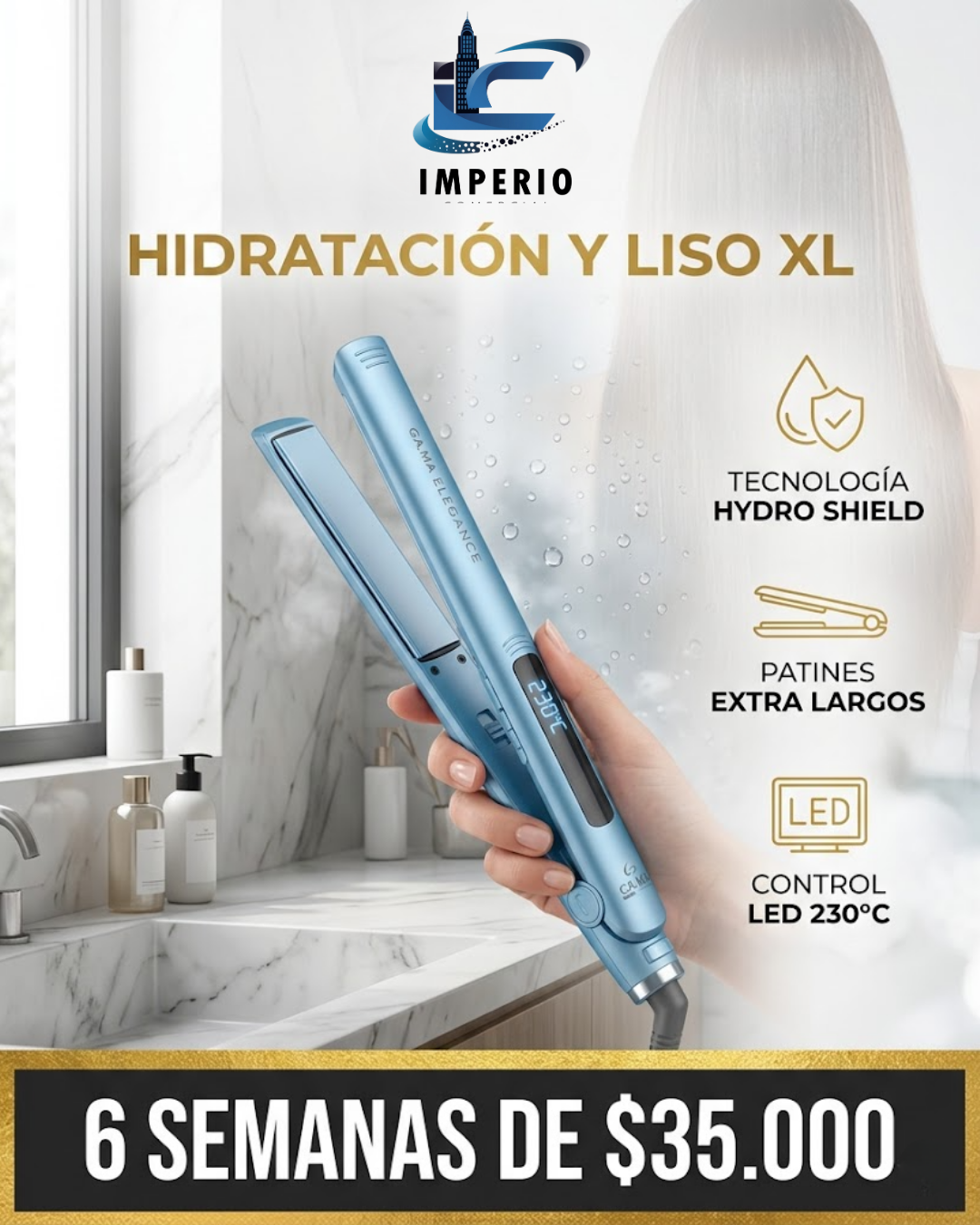 ALISADOR GAMA ELEGANCE 3D TITANIO