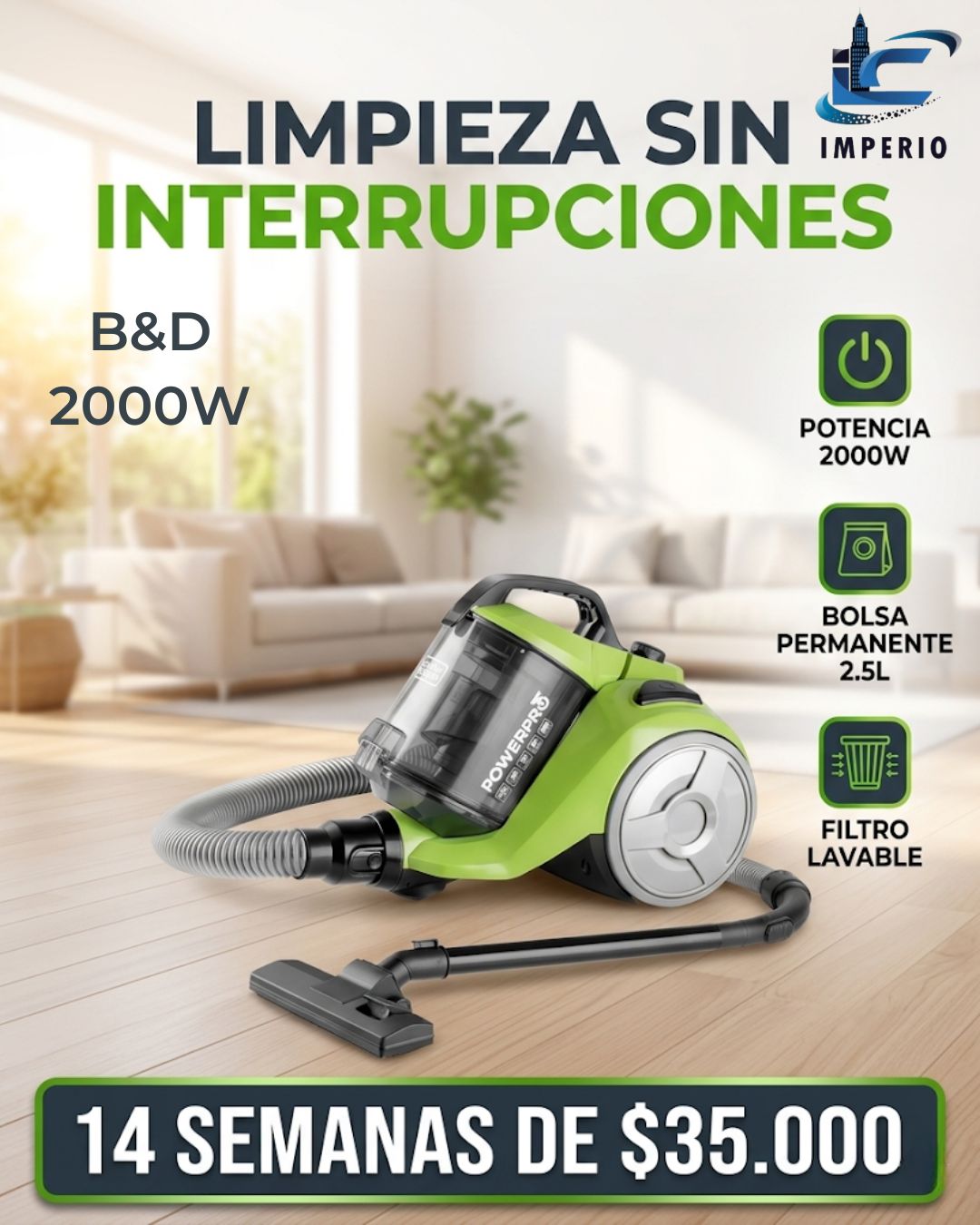 ASPIRADORA B&D VCBD8530-AR 2000W