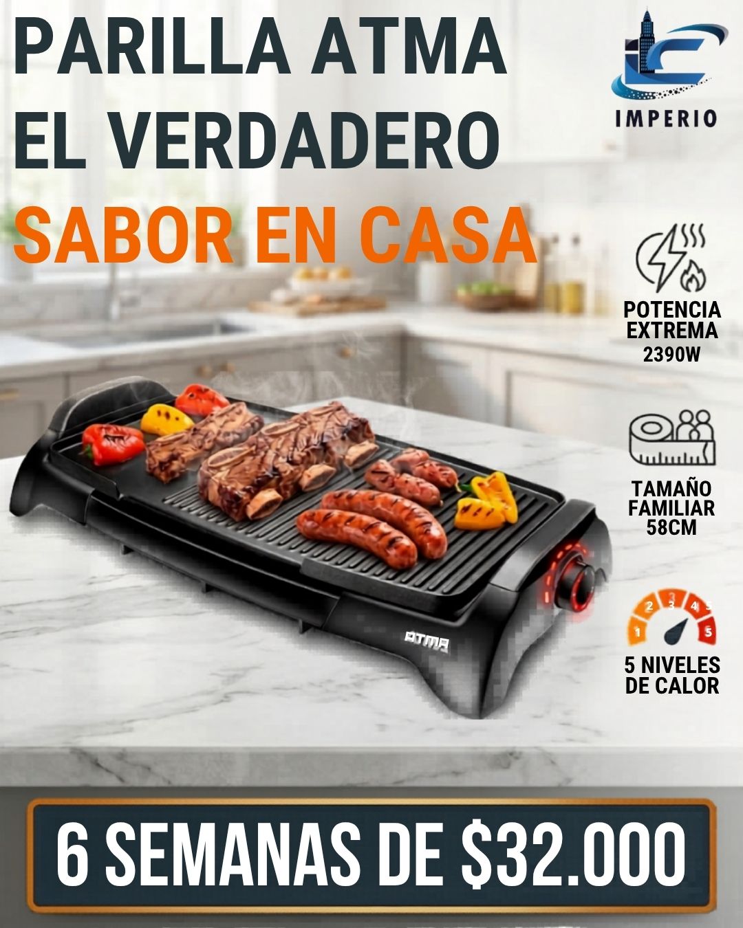 PARRILLA ATMA PG-4731