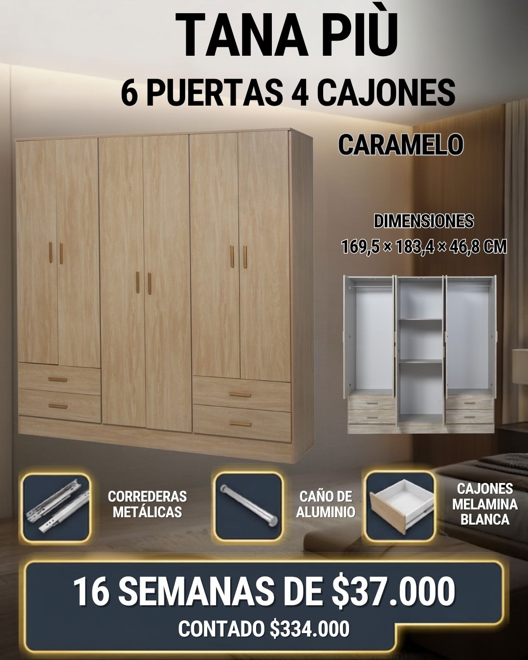 6 Puertas 4 Cajones