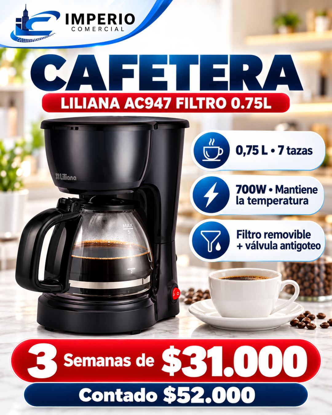 Cafetera Liliana 075L