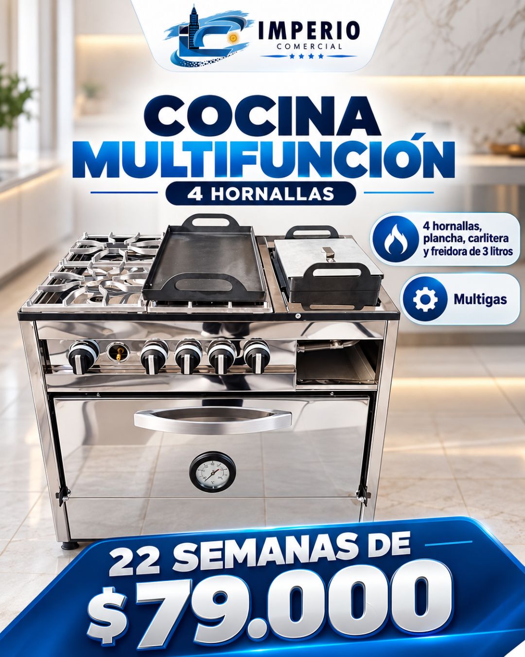 Cocina Multifuncion 4 Hornallas