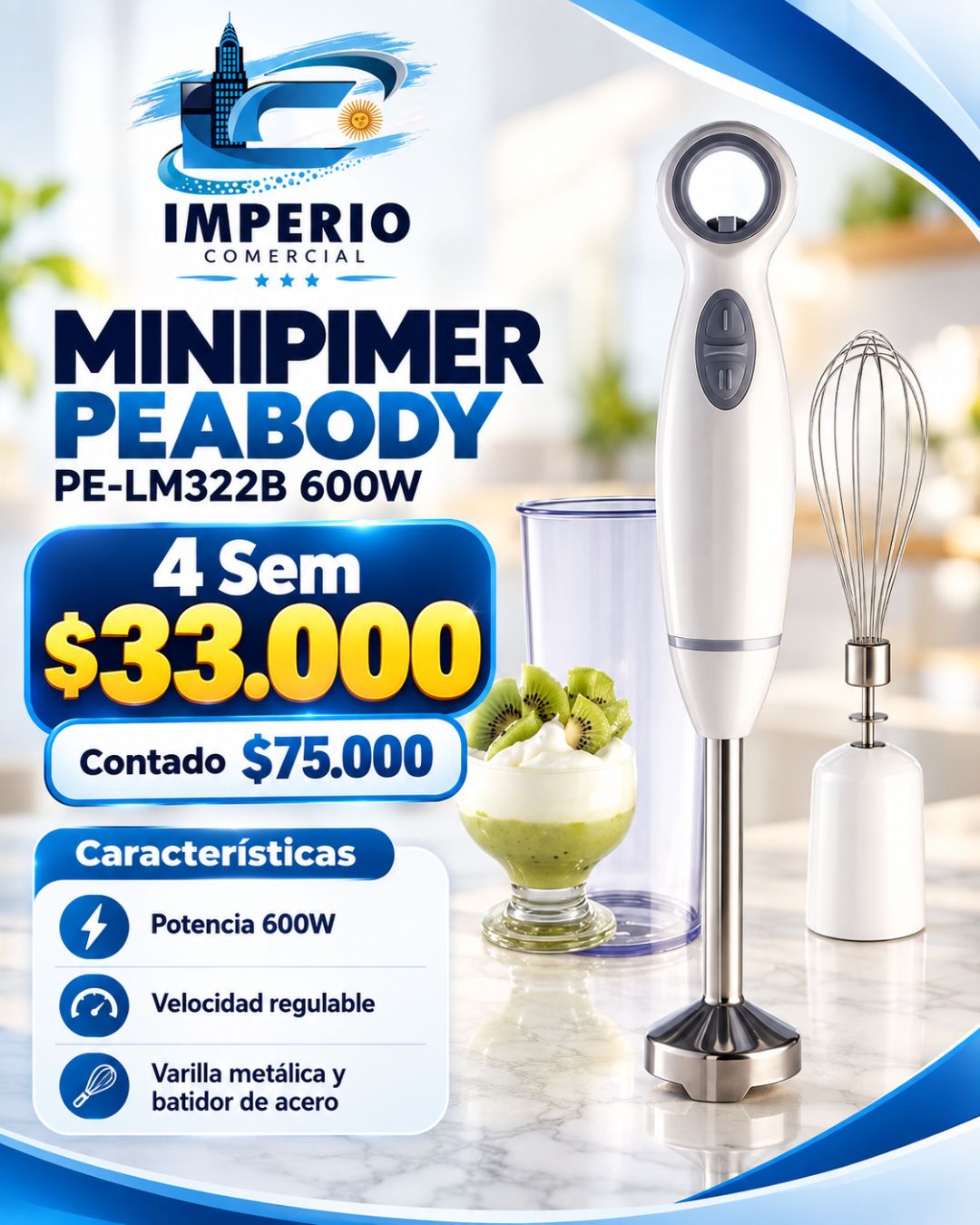 Minipimer Peabody 600W