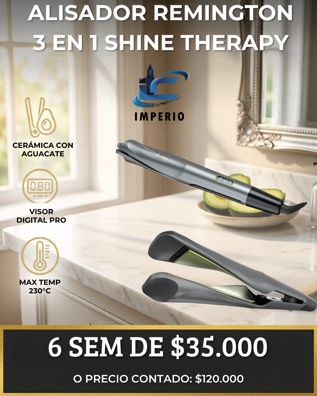 ALISADOR REMINGTON S16A 3 EN 1 SHINE THERAPY