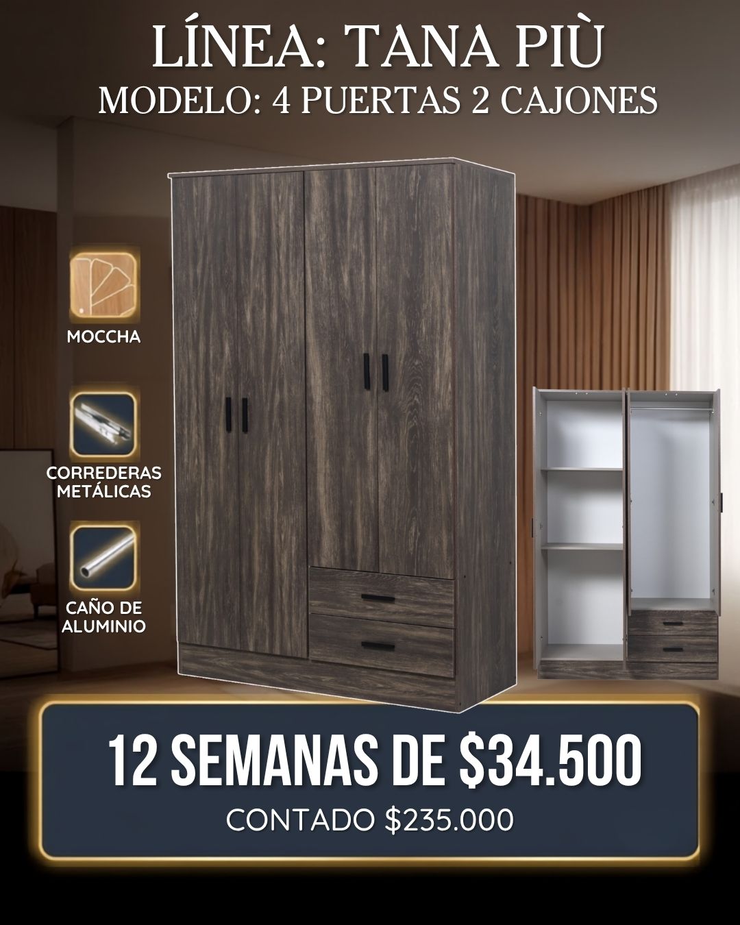 4 Puertas 2 Cajones