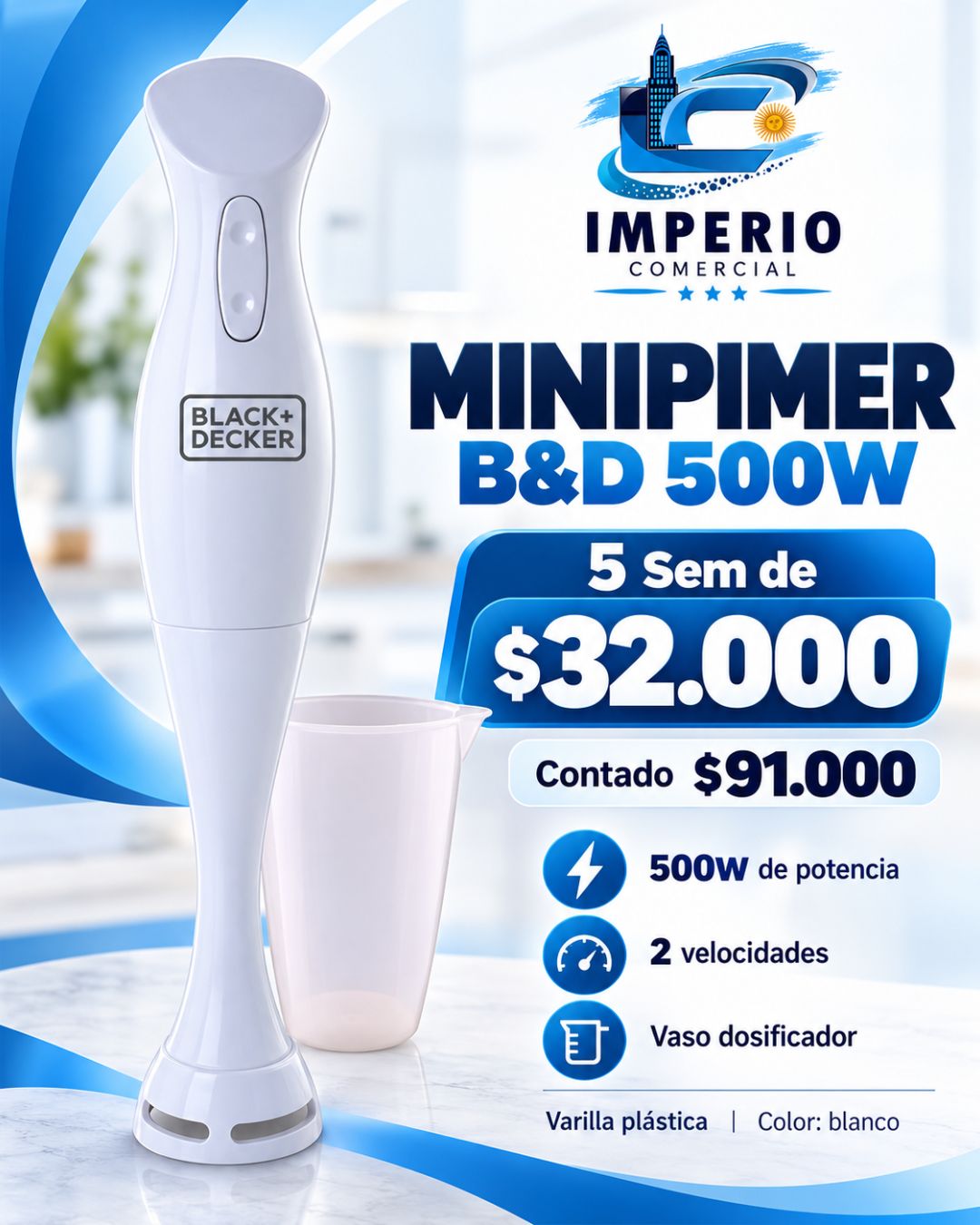 Minipimer B&D 500w