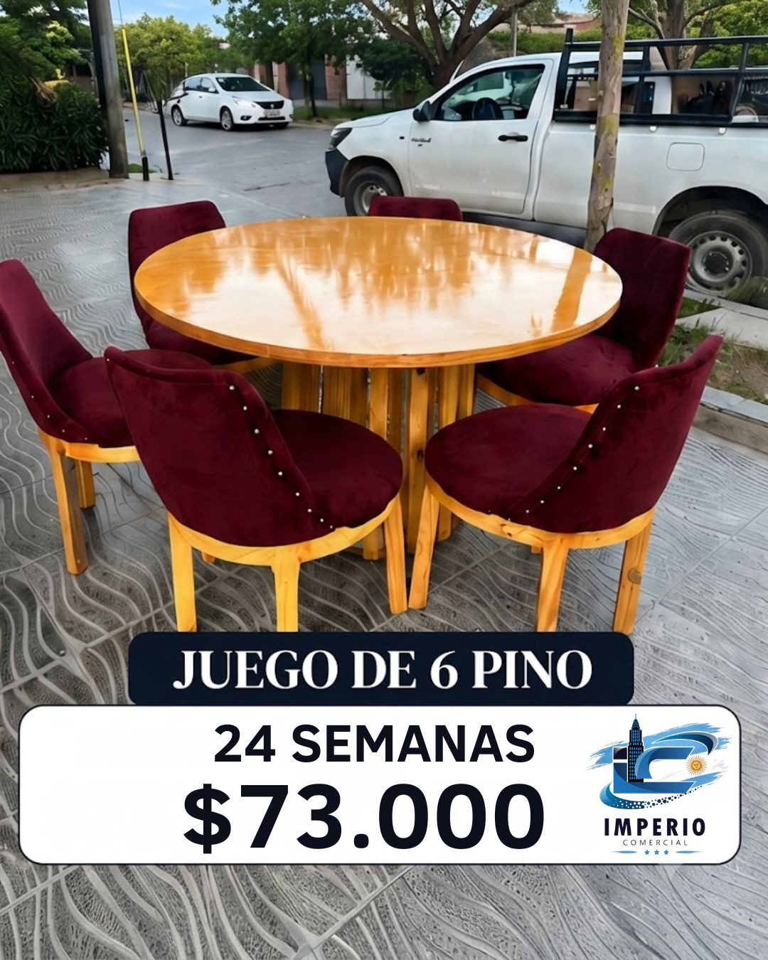 Juego de 6 Pino