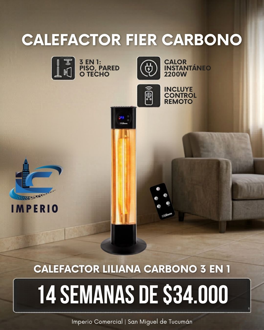 Calefactor Liliana Carbono