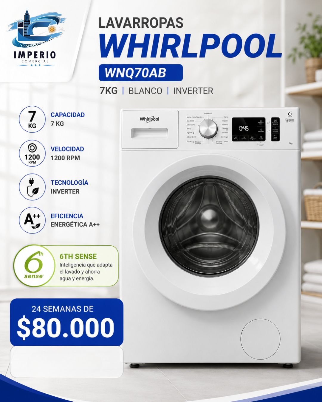 Whirlpool WNQ 7Kg