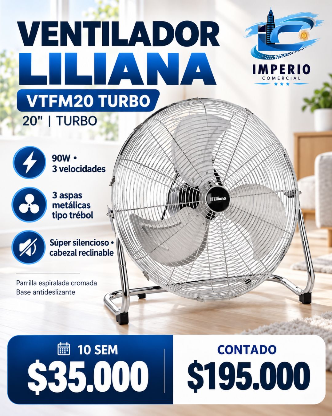 Ventilador Liliana VTFM20 turbo