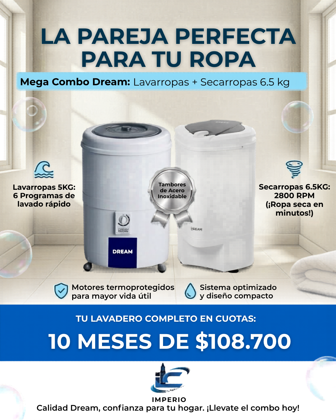 Combo Lavarropas Drean