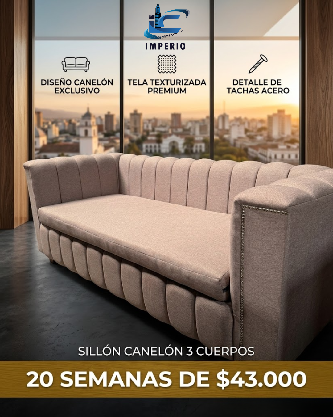 Sillón Canelon 3 cuerpos