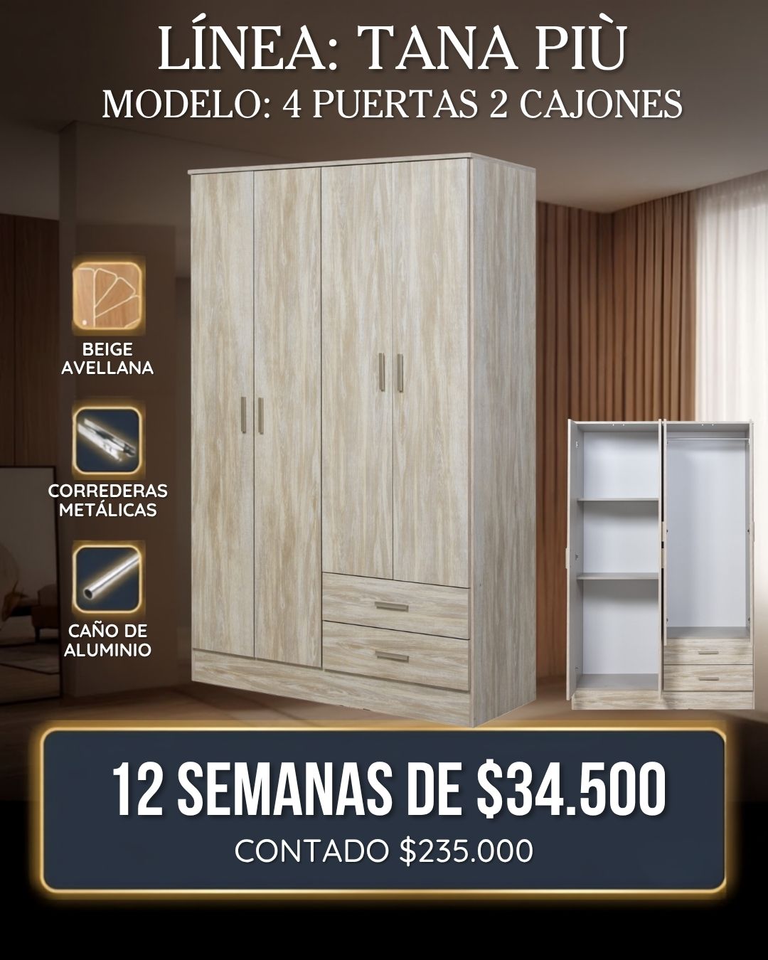 4 Puertas 2 Cajones