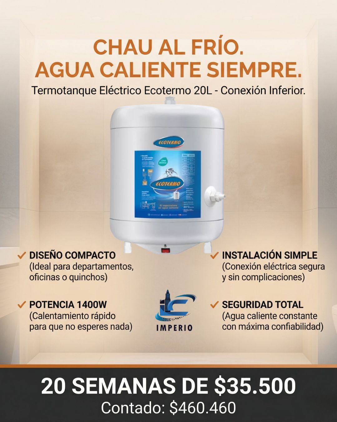 Term. Electrico Ecotermo 20 L