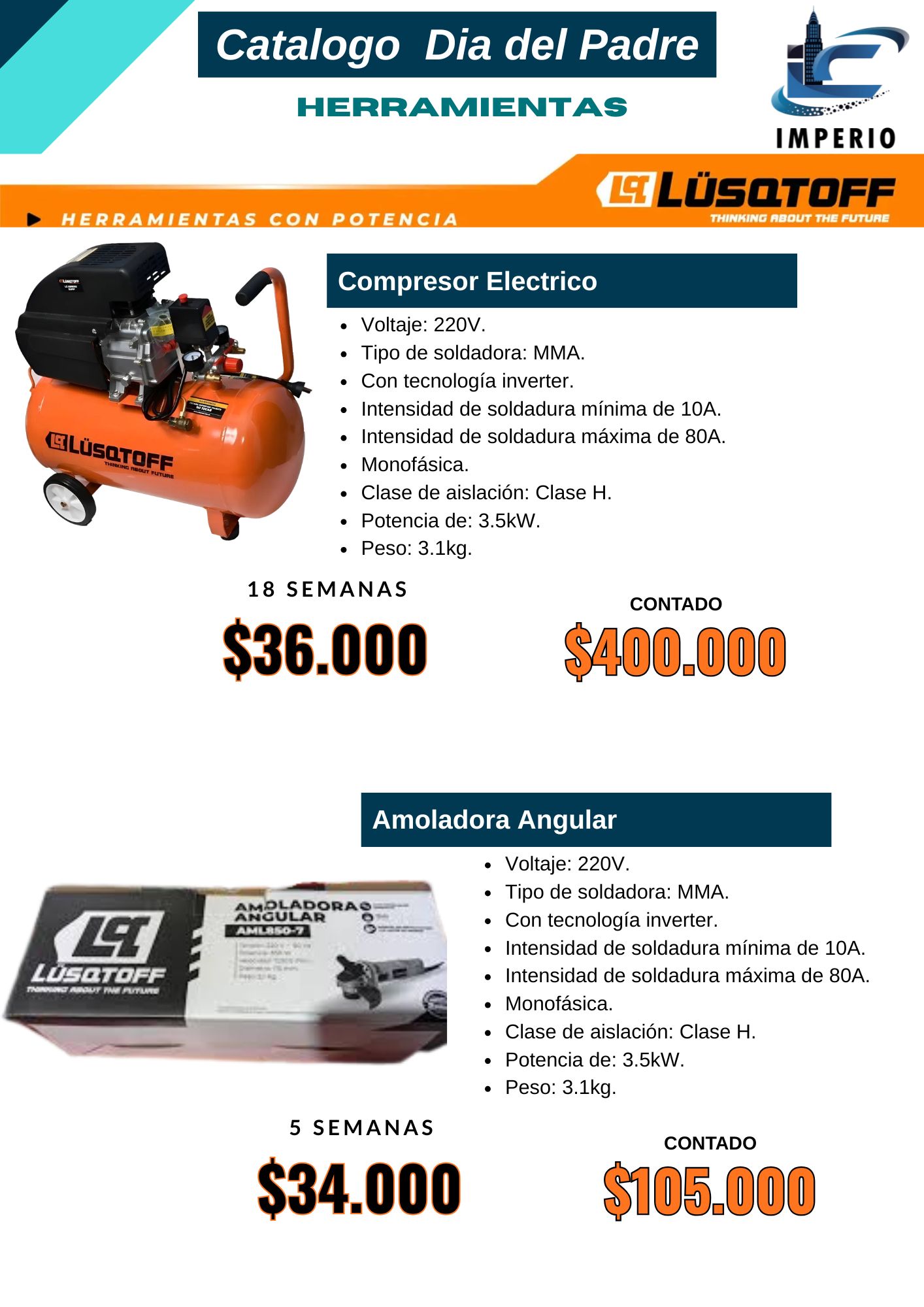 Compresor y Amoladora