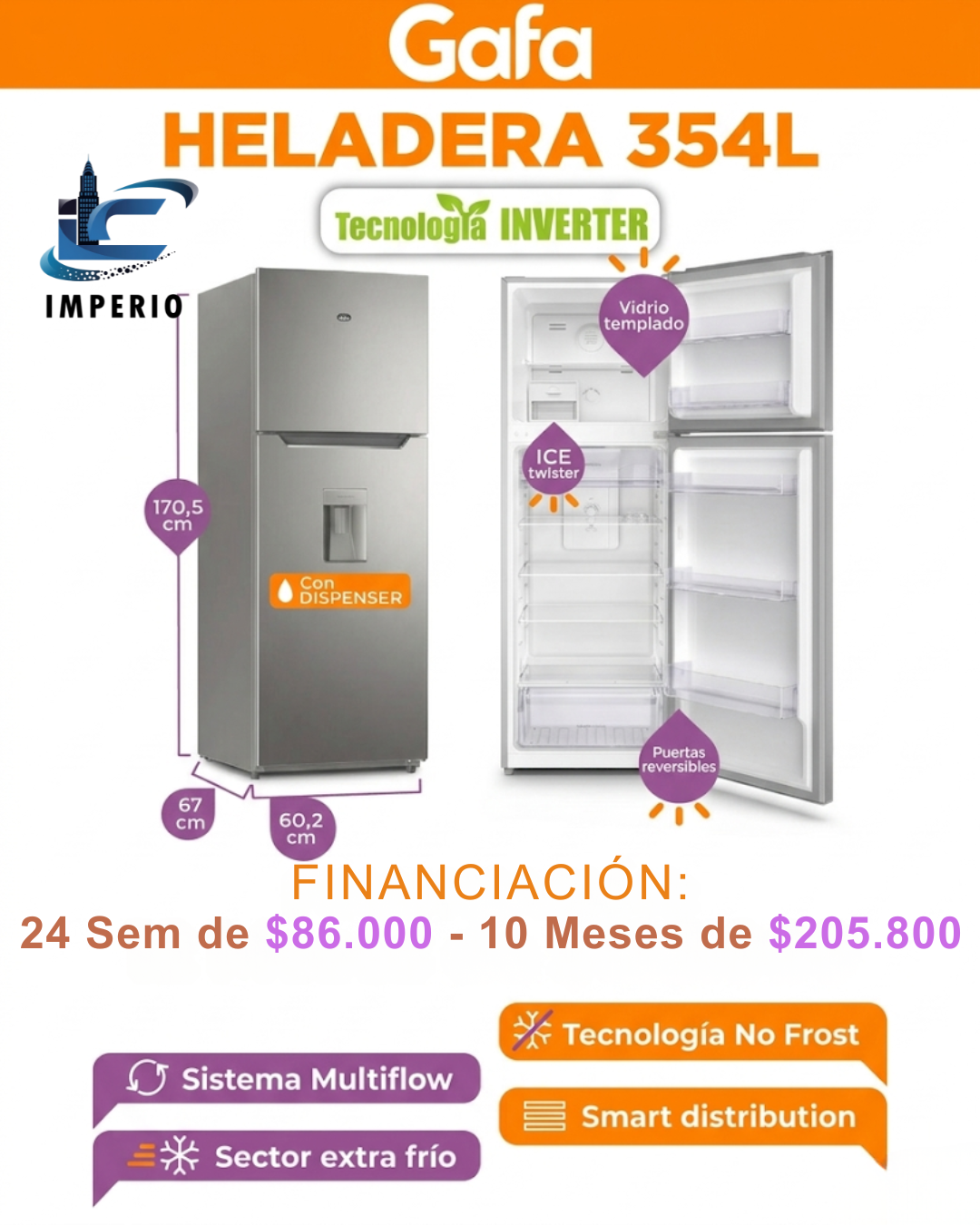 Heladera 354L