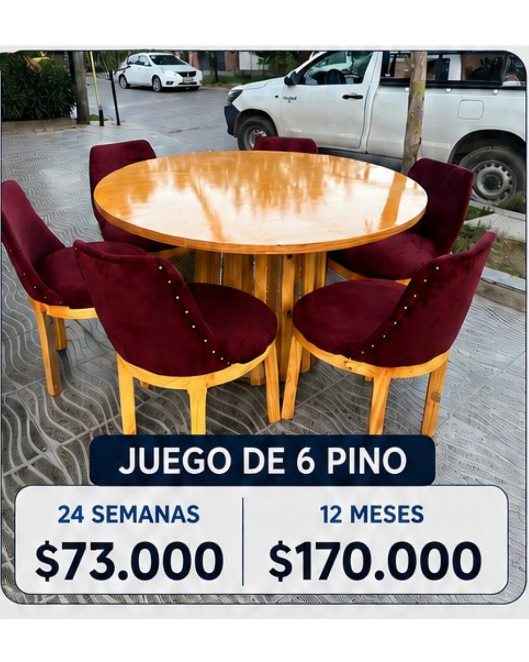 Juego de 6 Pino