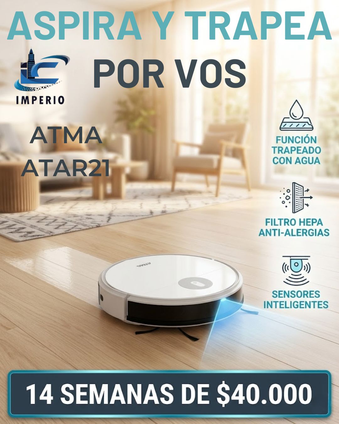ASPIRADORA ATMA ATAR21C1 ROBOT