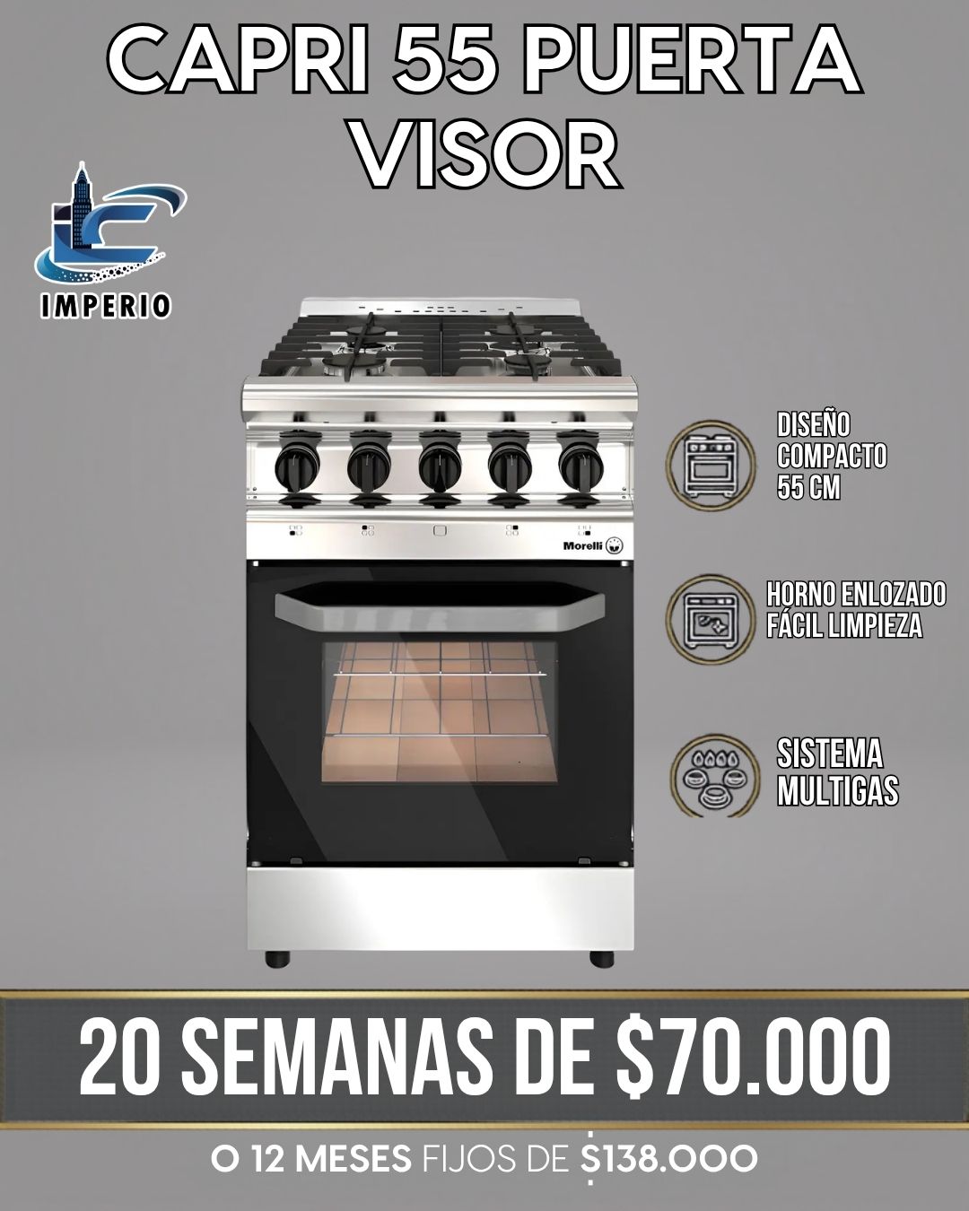 Cocina Capri 55 con puerta Visor