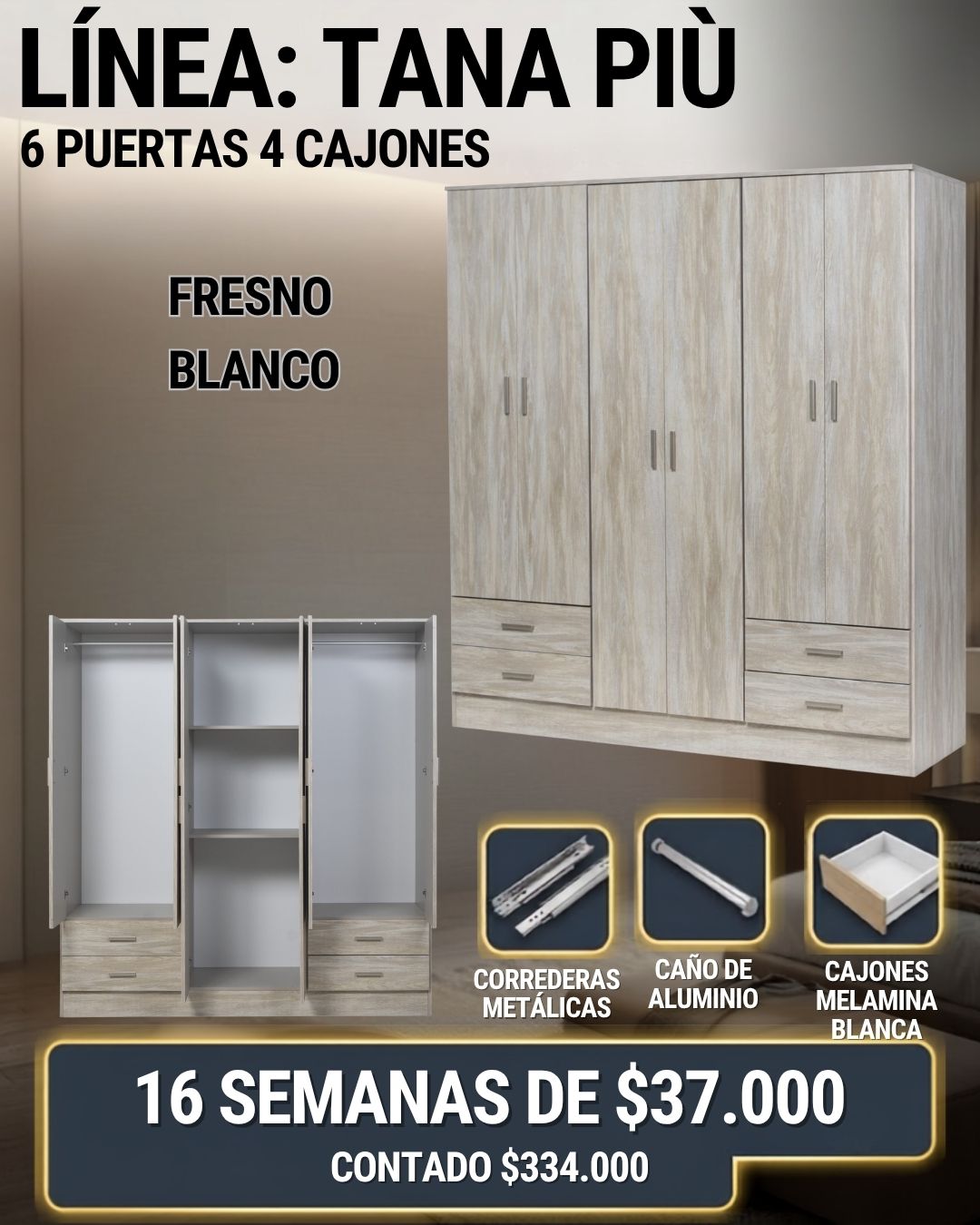 6 Puertas 4 Cajones